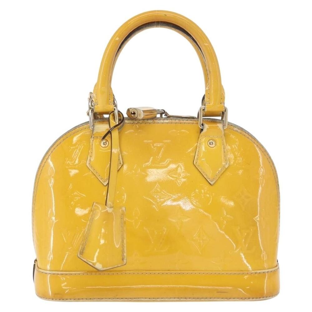 Louis Vuitton Monogram Vernis Alma PM Handbag Citrin Yellow